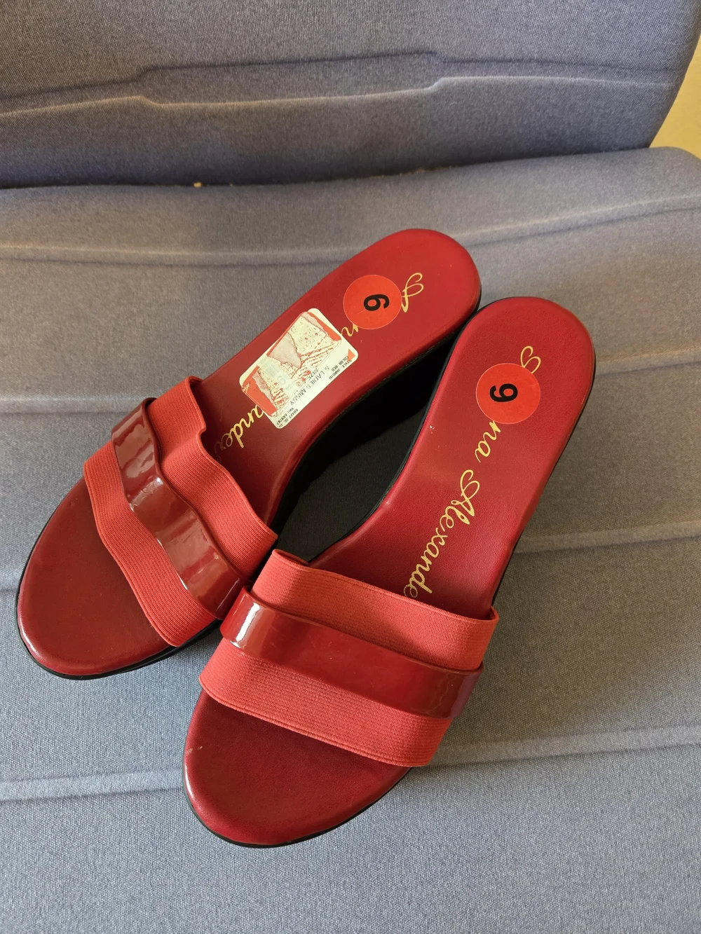 Y2K Red Women's Slide Wedge Sandals
